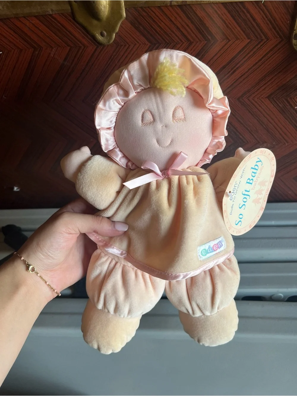 Eden vintage So Soft Baby Peach Plush Doll
